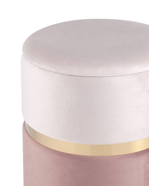 Пуф Кэрри с ящиком велюр розовый