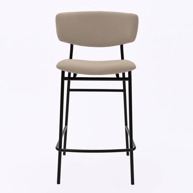 Дизайнерский полубарный стул Марко латте, черный металл