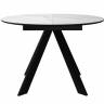 Стол DikLine SKC110 d1100 Керамика Белый мрамор/подстолье черное/опоры черные