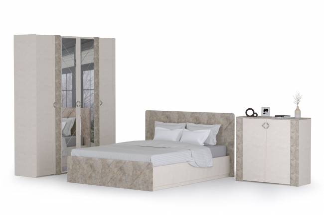 Спальня Амели № 10 цвет шёлковый камень/бетон чикаго беж