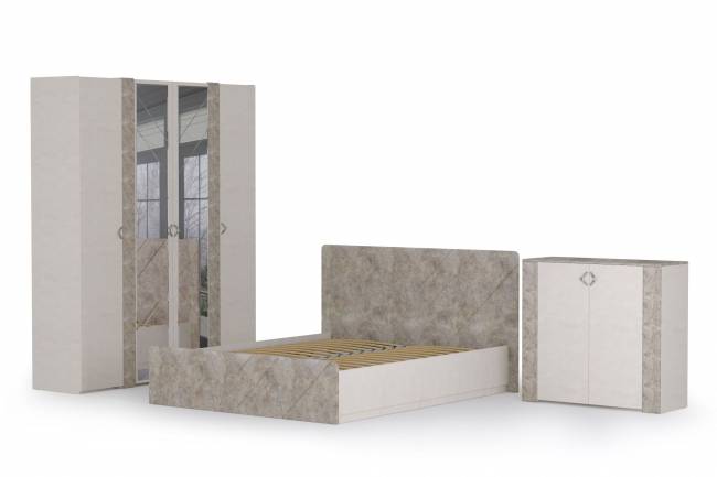 Спальня Амели № 10 цвет шёлковый камень/бетон чикаго беж