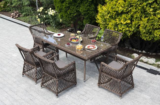 "Латте" обеденная группа плетеная, цвет коричневый "Латте" обеденная группа плетеная, цвет коричневый