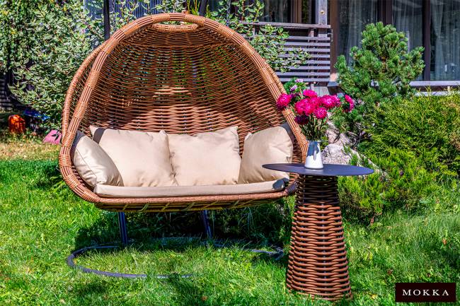 MOKKA МАЙОРКА / MAJORCA подвесное кресло двухместное, цвет капучино MOKKA МАЙОРКА / MAJORCA подвесное кресло двухместное, цвет капучино