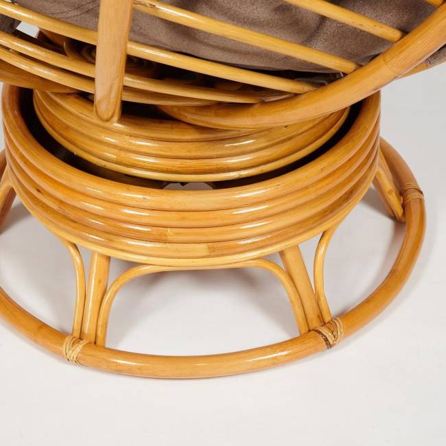Кресло-качалка Папасан/Papasan (W 23/01 B) /с подушкой/ 115х78х104см, медовый, экошерсть коричневый, 1811-5 Honey (мед)
