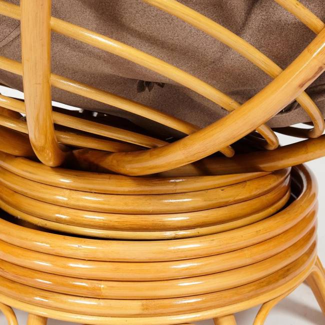 Кресло-качалка Папасан/Papasan (W 23/01 B) /с подушкой/ 115х78х104см, медовый, экошерсть коричневый, 1811-5 Honey (мед)