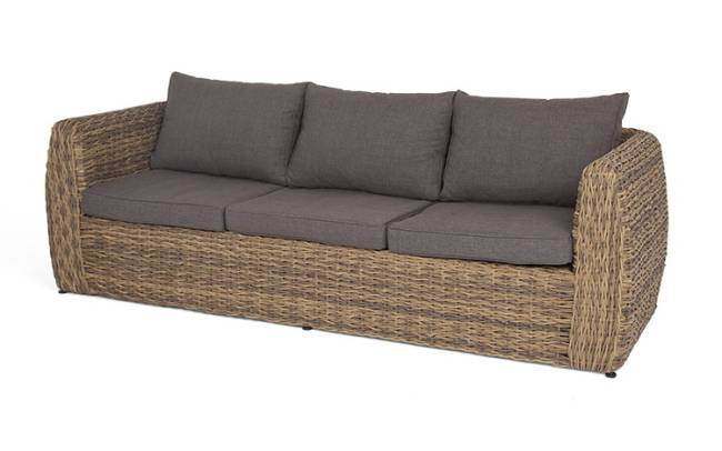 "Кальяри" диван из искусственного ротанга (гиацинт) трехместный, цвет соломенный "Кальяри" диван из искусственного ротанга (гиацинт) трехместный, цвет соломенный