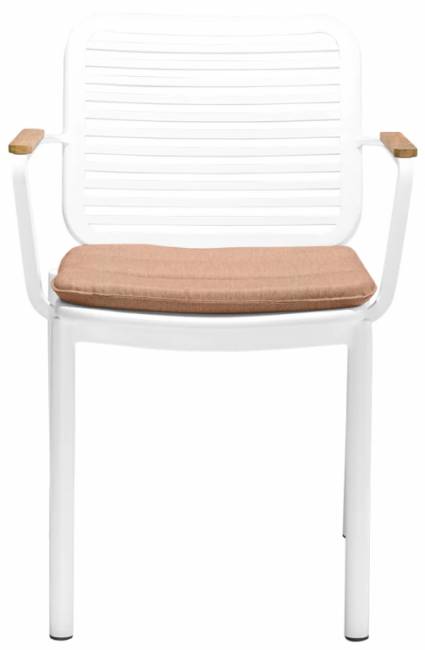 Кресло металлическое с подушкой Armona белый, терракотовый 575х600х820 мм Кресло металлическое с подушкой Armona белый, терракотовый 575х600х820 мм