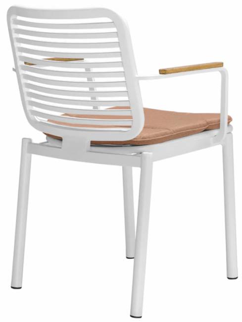 Кресло металлическое с подушкой Armona белый, терракотовый 575х600х820 мм Кресло металлическое с подушкой Armona белый, терракотовый 575х600х820 мм