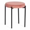 Табурет Рево/Revo (мод. 7034) ткань/металл, 44х44х47см, коралловый бархат 15/черный коралловый barkhat 15 /черный ткань/металл