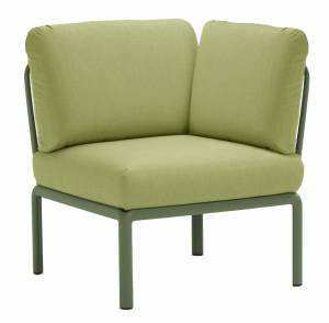 Модуль угловой пластиковый с подушками Komodo Elemento Angolo агава, авокадо 780х780х900 мм