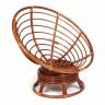 Кресло-качалка Папасан/Papasan (W 23/01 B) /с подушкой/ 115х78х104см, пекан орех, экошерсть коричневый, 1811-5 Pecan (орех)