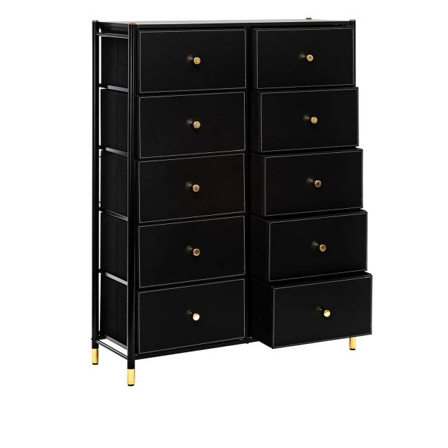 Комод Leset Хайди 10 ящиков Чёрный Чёрный Комод Leset Хайди 10 ящиков Чёрный Чёрный