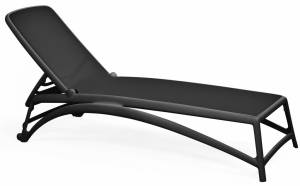 Шезлонг-лежак пластиковый Atlantico антрацит 1720-2040х700х350 мм