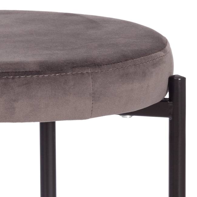 Табурет Рево/Revo (мод. 7034) ткань/металл, 44х44х47см, темно-серый бархат 14/черный темно-серый barkhat 14/черный ткань/металл