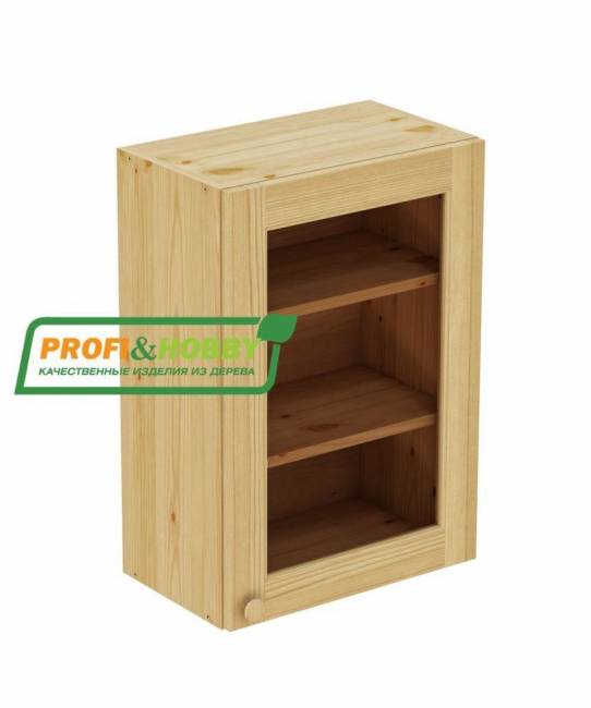 Шкаф навесной 500 х 300 х 720 под стекло, сосна, без покраски Шкаф навесной 500 х 300 х 720 под стекло, сосна, без покраски