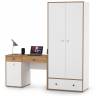 Письменный стол Вуди и платяной шкаф цвет белый премиум/дуб крафт золотой Письменный стол Вуди и платяной шкаф цвет белый премиум/дуб крафт золотой