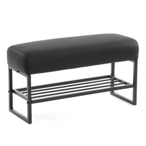 Банкетка-обувница Чарли Люкс/Charli Lux экокожа, шарп чёрный Sharp Чёрный экокожа