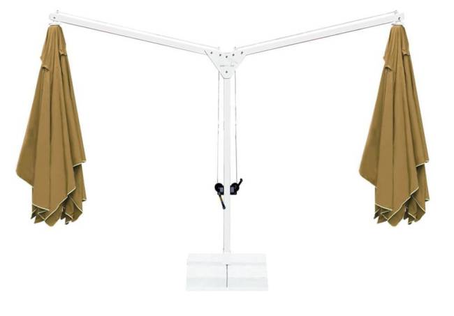 Зонт профессиональный двухкупольный Ø3х6 м Double Banana T бежевый Ø3000х6000 мм Зонт профессиональный двухкупольный Ø3х6 м Double Banana T бежевый Ø3000х6000 мм