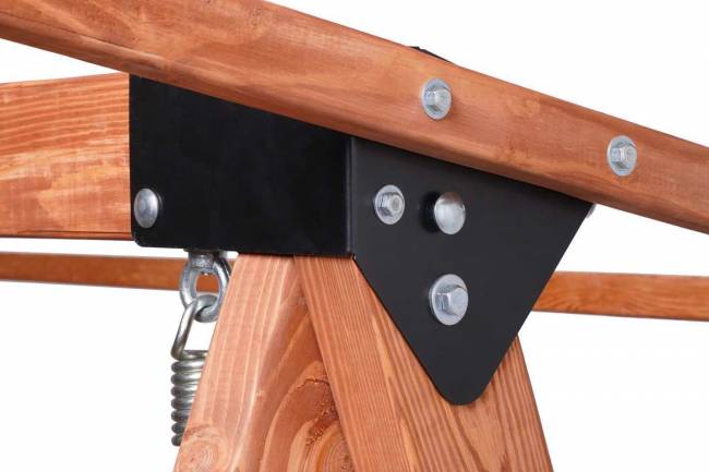 Качели LYON трехместные из лиственницы(серые подушки)