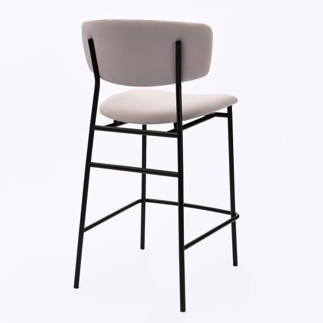 Дизайнерский полубарный стул Марко серый, черный металл