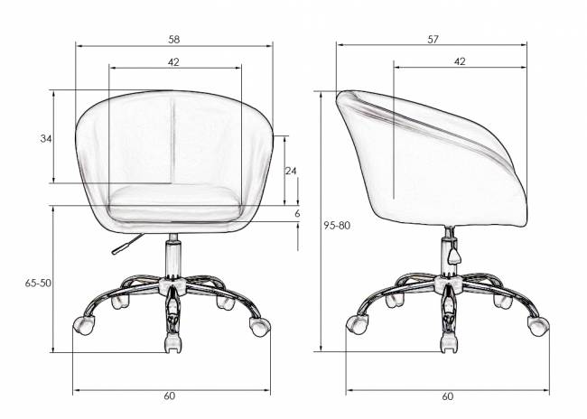Офисное кресло для персонала DOBRIN BOBBY, коричневый