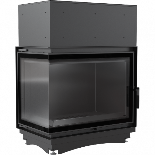 Топка с водяным контуром Amelia/PW/BL/24/BS/W/DECO, Г-образное стекло слева, змеевик