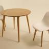 Стол Монте К 100 натур со стульями Сашш натур белый