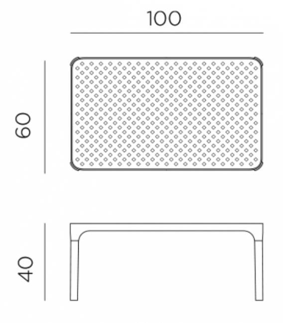 Столик пластиковый журнальный Net Table 100 коралловый 1000х600х400 мм