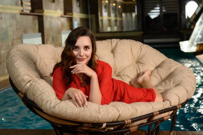 Диван для отдыха из искусственного ротанга Mamasan  (Орех)