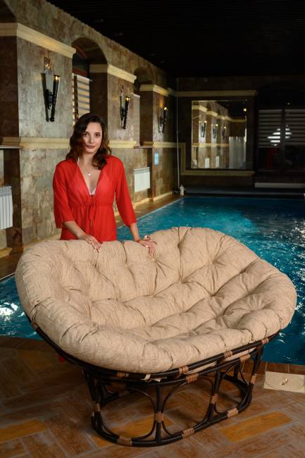 Диван для отдыха из искусственного ротанга Mamasan  (Орех)