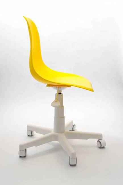 Кресло компьютерное Смузи белый/горчичный