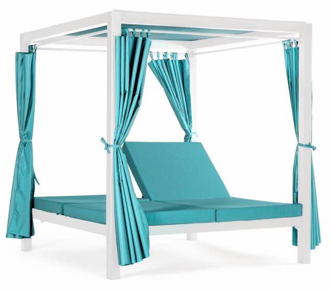 Шатер с лежаками Enigma белый, голубой 2080х1880х2050 мм