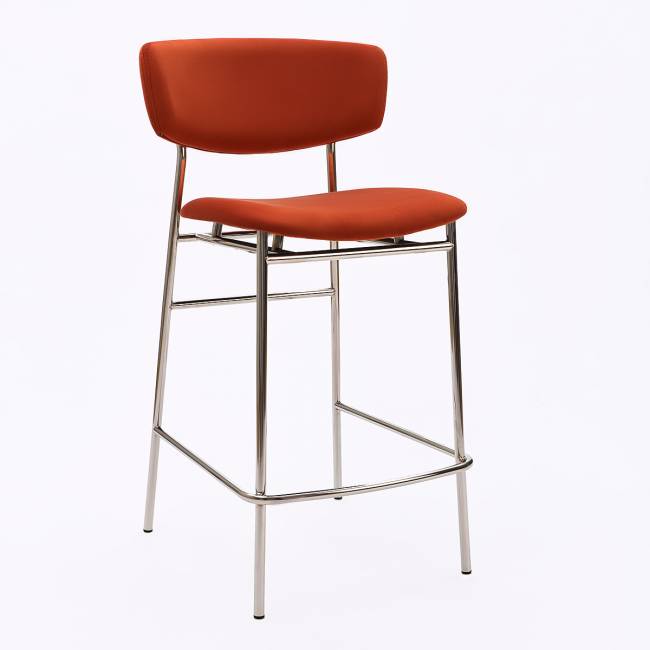 Дизайнерский полубарный стул Марко терракотовый, основание хром Дизайнерский полубарный стул Марко терракотовый, основание хром