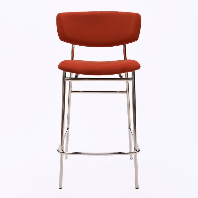 Дизайнерский полубарный стул Марко терракотовый, основание хром Дизайнерский полубарный стул Марко терракотовый, основание хром
