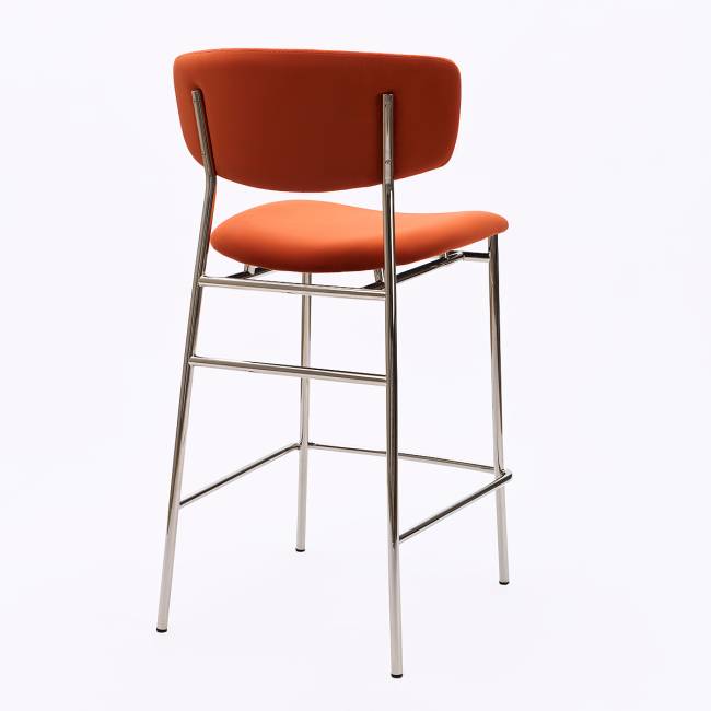 Дизайнерский полубарный стул Марко терракотовый, основание хром Дизайнерский полубарный стул Марко терракотовый, основание хром