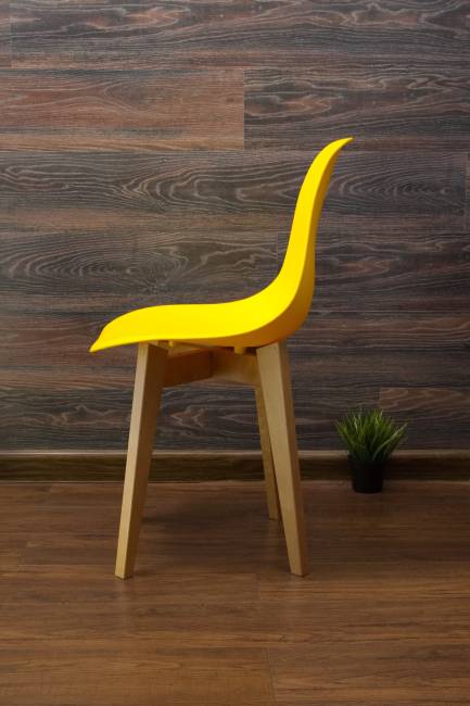 Стол Монте К 100 натур со стульями Сашш натур жёлтый