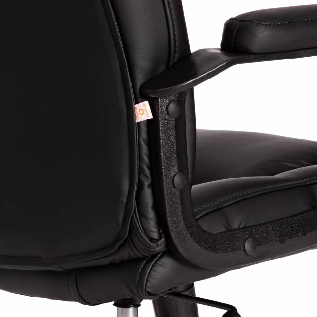 Кресло Бергамо/Bergamo хром (22) кож/зам, черный, 36-6 черный кож/зам