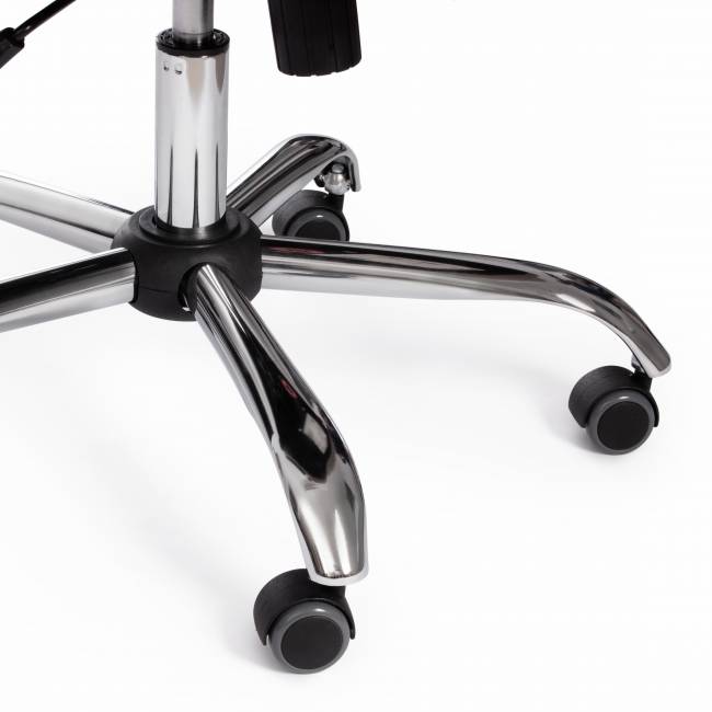 Кресло Бергамо/Bergamo хром (22) кож/зам, черный, 36-6 черный кож/зам