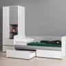 Детская кровать с ящиками и шкаф Торонто цвет белый шагрень/стальной серый