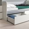 Детская кровать с ящиками и шкаф Торонто цвет белый шагрень/стальной серый
