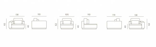 Диван модульный с подушками Don тик, бежевый 3650х1100х620 мм