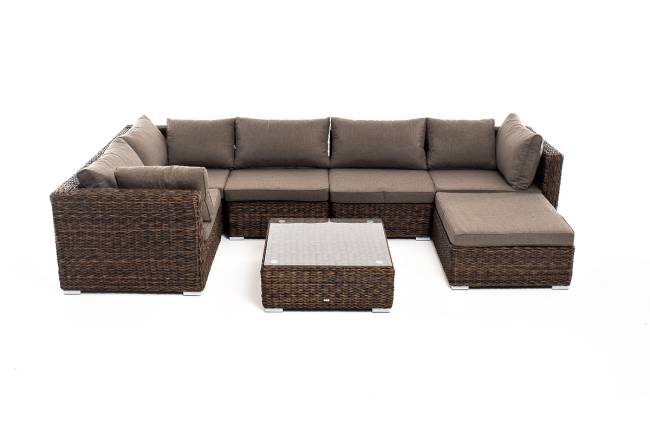 "Лунго" трансформирующаяся лаунж-зона из искусственного ротанга (гиацинт), цвет коричневый "Лунго" трансформирующаяся лаунж-зона из искусственного ротанга (гиацинт), цвет коричневый