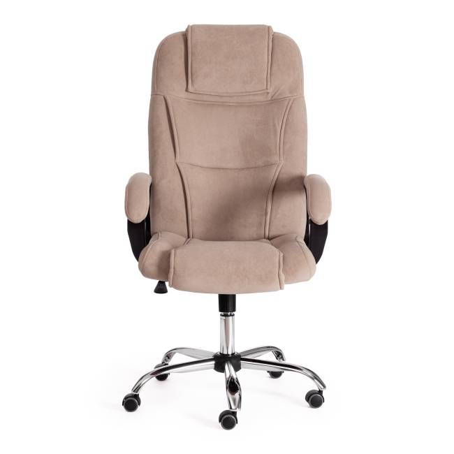 Кресло Бергамо/Bergamo хром (22) флок , бежевый, 7 бежевый флок