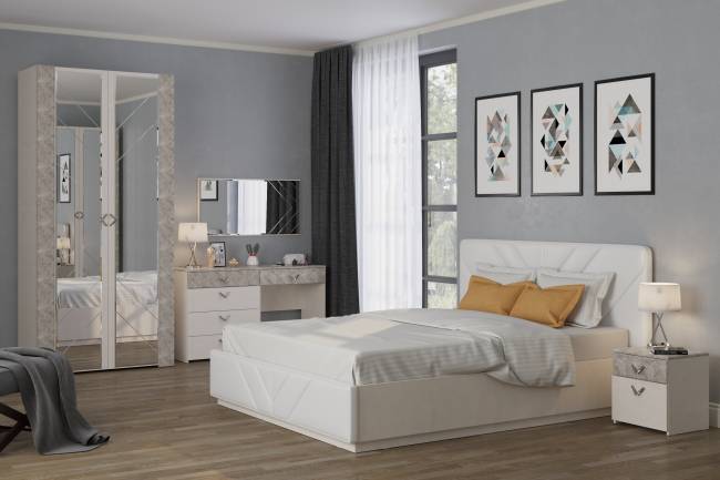 Шкаф для одежды Амели Моби 13.133 цвет шёлковый камень/бетон чикаго беж