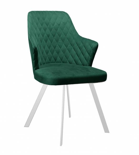 Стул DikLine 345 K13 изумруд, ножки белые Стул DikLine 345 K13 изумруд, ножки белые