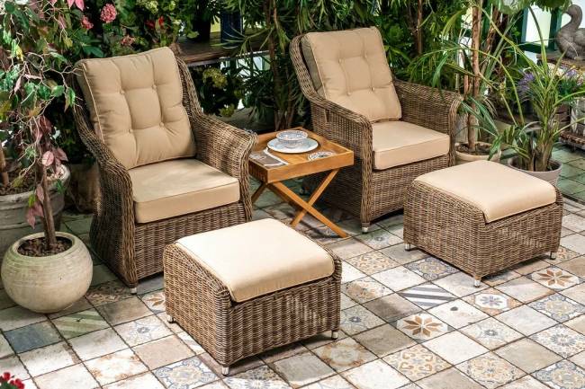 Оттоманка из искусственного ротанга OPAL