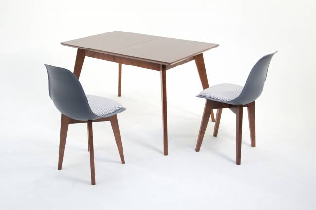 Стол Сканди 120 орех со стульями Сашш орех серый ГЛ