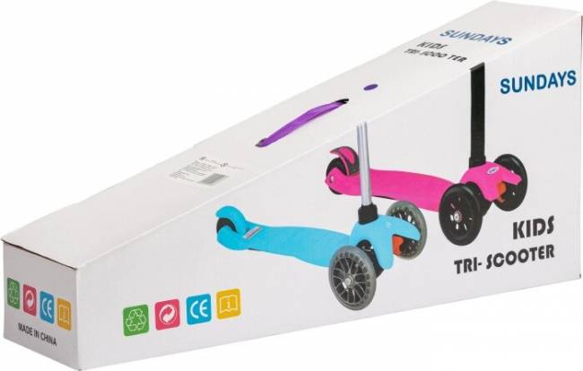 Самокат Sundays KB02D (желтый/голубой)