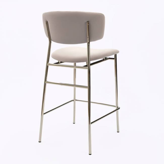 Дизайнерский полубарный стул Марко серый, основание хром