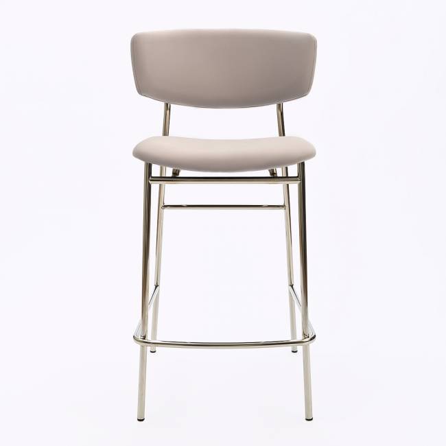 Дизайнерский полубарный стул Марко серый, основание хром